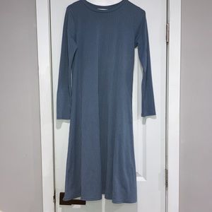 Light Blue Midi Long Sleeve Dress